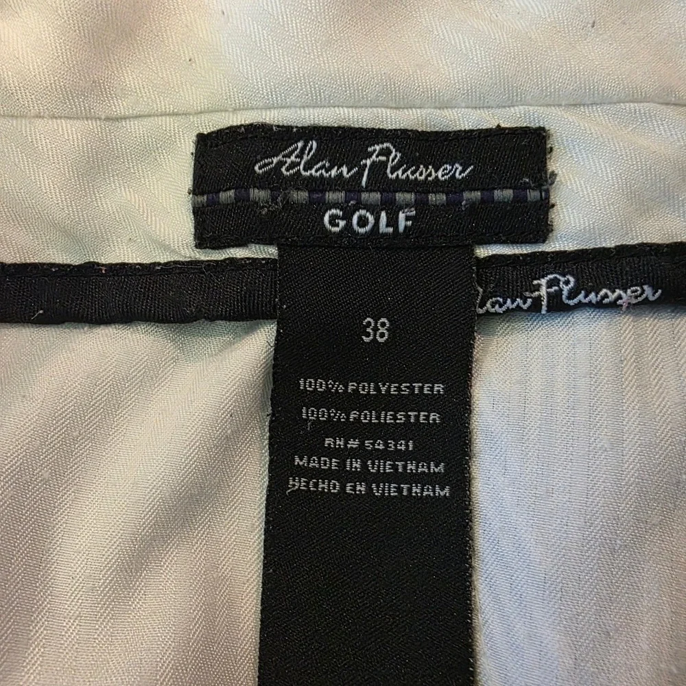 Alan Flusser Golf Mens Blue White Striped Seersucker Shorts Size 38 Performance